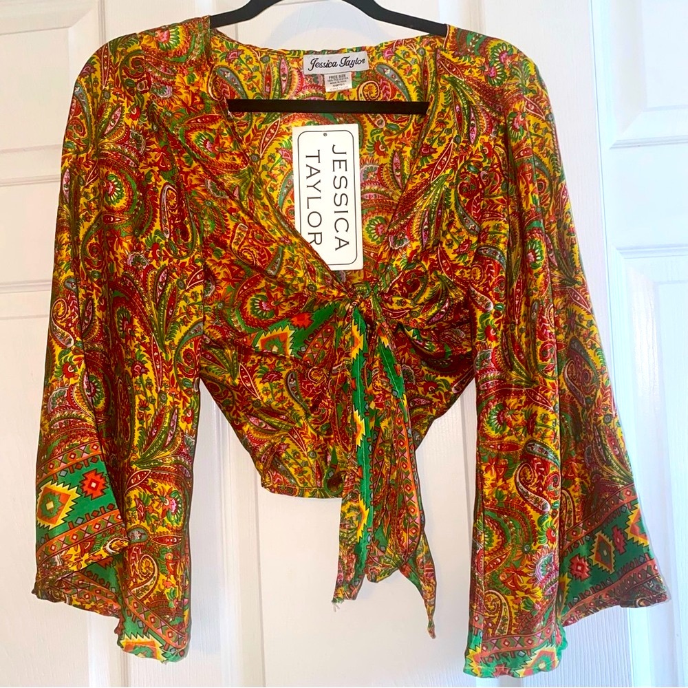 Jessica Taylor Women’s Bell Sleeve Tie Top